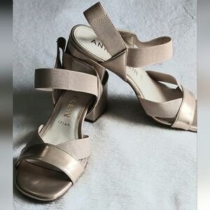 Anne Klein Women's Gold Strappy Heels